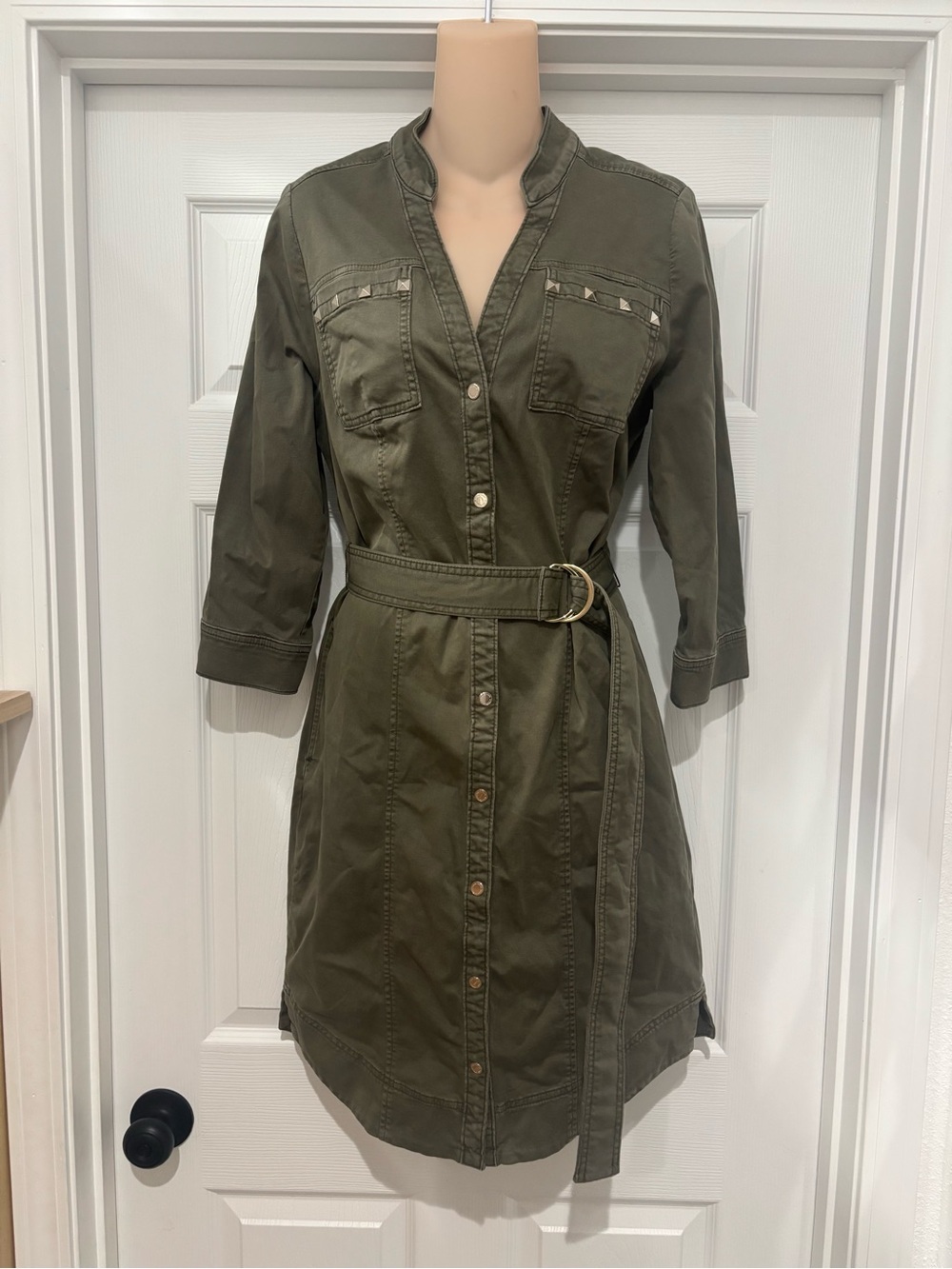 Brand new White House Black Market Olive Utility Dress with Belt